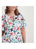 ELOQUII Floral Red Blue Green Black White Casual Dress Size 16 - photo 4