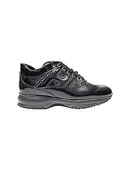 Hogan Hogan Interactive Studded Sneakers in Black Patent Leather (view 1)