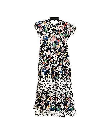 Umgee Maxi Dress With Layered Ruffle Sleeves Adjustable Front Tie Casual Dress (view 2)