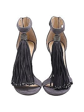 Jimmy Choo Jimmy Choo Viola Tasseled Sandal Heels in Grey Suede (view 2)