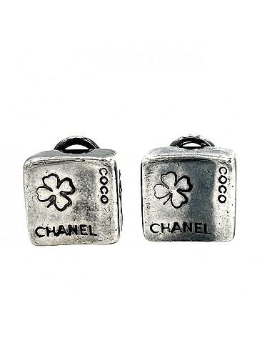 Chanel Chanel Earrings for Women, Square Clover Design, Mademoiselle Jewelry, Sterling Silver 925, Approx. 9.3g (view 1)