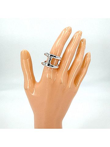 Hermès Hermes Osmo's PM Ring for Men and Women, Sterling Silver 925, Approx. 16.1g (view 2)