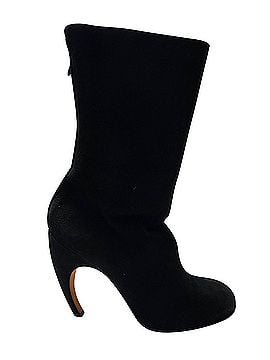 Givenchy Givenchy Round Toe Curved Calf Length Boots in Black Suede (view 1)