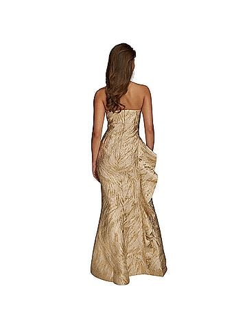 Donna Karan New York Strapless Brocade Ruffle Cocktail Dress (view 2)