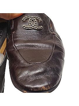Chanel Chanel CC Embellished Loafers in Black Calf Leather (view 2)