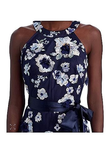Eliza J Embroidered-Floral Sleeveless Cocktail Dress (view 2)