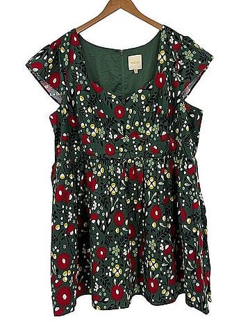 ModCloth Floral Print Sweetheart Neckline Fit &amp; Flare Dress Casual Dress (view 1)