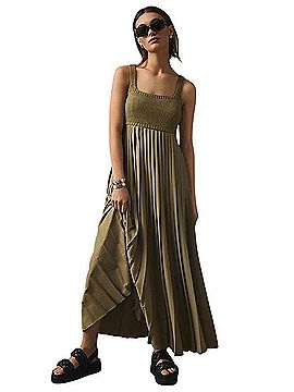 Anthropologie Mare Mare Knit Bodice Pleated Maxi Dress Casual Dress (view 1)