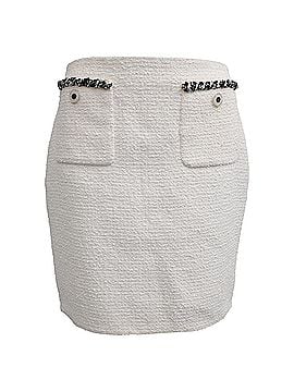 Chanel Chanel Tweed Mini Pencil Skirt in White Cotton (view 1)