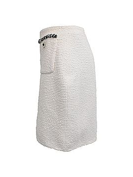Chanel Chanel Tweed Mini Pencil Skirt in White Cotton (view 2)