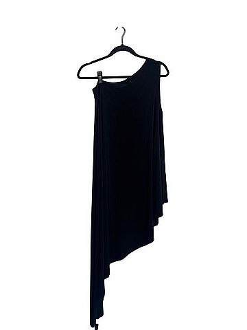Norma Kamali One Shoulder Diagonal Tunic Casual Dress (view 2)