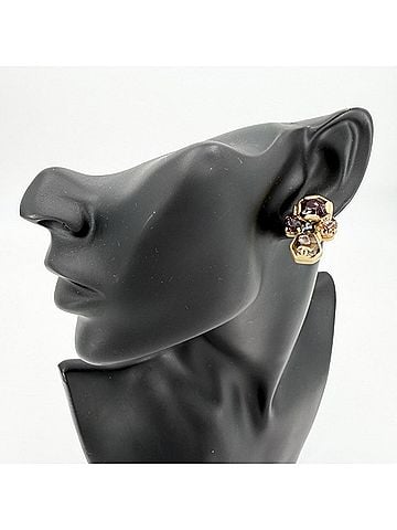 Chanel Chanel Earrings for Women, Gripoix Coco Mark Vintage Accessory, CHANEL GP Color Stone 01A Gold Multicolor, Approx. 19.4g, 2001 (view 2)