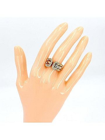 Cartier Cartier Women's Ring, 2C Design, Au750, 18K Pink Gold, White Diamond, Approx. 8.7g (view 2)