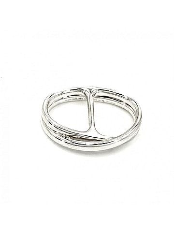 Hermès Hermes Men's Chaine d'Ancre Punk Double Ring, Sterling Silver 925, Approx. 21.3g (view 1)