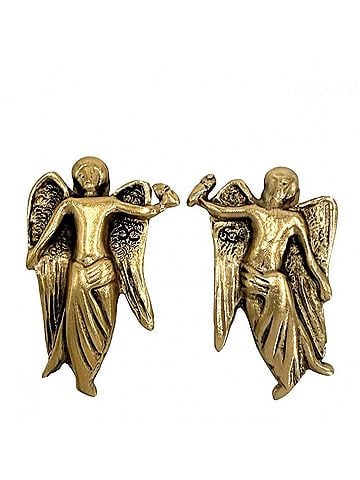 Chanel Chanel earrings for women, angel motif, vintage style, CHANEL GP gold, approximately 14.7g (view 1)
