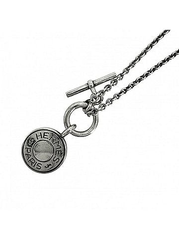 Hermès Hermes necklace for women, Sellier Amulette H Ex-Libris pendant, jewelry accessory, 925 sterling silver, approximately 9.6g (view 1)