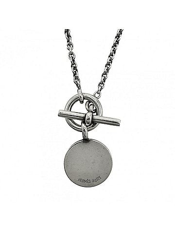 Hermès Hermes necklace for women, Sellier Amulette H Ex-Libris pendant, jewelry accessory, 925 sterling silver, approximately 9.6g (view 2)