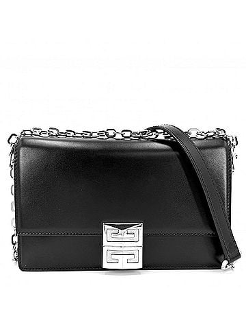 Givenchy Givenchy 4G Small Chain Shoulder Bag for Women, Bag/Crossbody Bag, BB50HEB15S, Leather, Black, Silver Hardware (view 1)