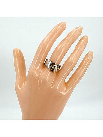 Hermès Hermes Women's Ribbon Russet Ring, Vintage Jewelry, 18K Gold, HERMES Sterling Silver 925, Approx. 7.8g (view 2)