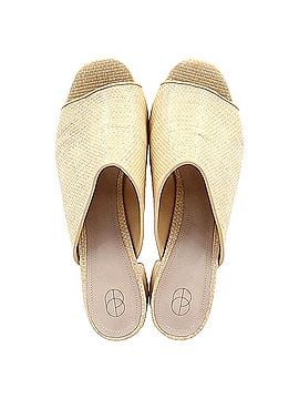 Porte & Paire Porte &amp; Paire Weaved Platform Mule Sandals in Yellow Vegetable Fiber (view 2)