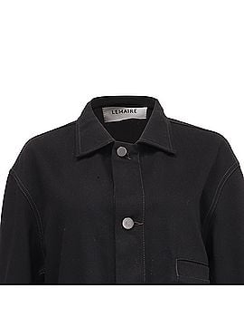 Christophe Lemaire Lemaire Buttoned Workwear Jacket with Pockets in Black Cotton Denim (view 2)