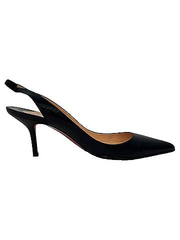 Christian Louboutin Christian Louboutin Kate 55 Slingback Pumps in Black Leather (view 1)