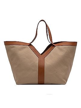 Saint Laurent Leather Trimmed Canvas Y Tote (view 1)