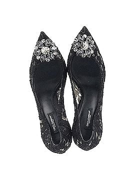 Dolce & Gabbana Dolce &amp; Gabbana Lace Rainbow Pumps with Brooch in Black Rayon (view 2)