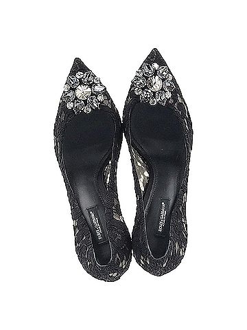 Dolce & Gabbana Dolce &amp; Gabbana Lace Rainbow Pumps with Brooch in Black Rayon (view 2)