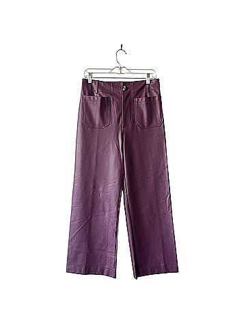 Maeve Colette Wide Leg Cropped Faux Leather Pants (view 1)
