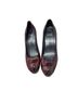 Stuart Weitzman 100% Leather Snake Print Red Black Heels Size 6 1/2 - photo 3