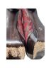 Stuart Weitzman 100% Leather Snake Print Red Black Heels Size 6 1/2 - photo 5