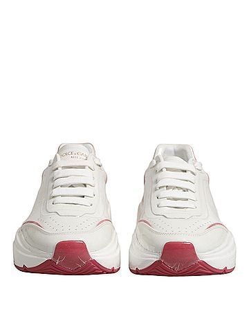 Dolce & Gabbana White Pink Daymaster Low Top Sneakers Women's Shoes (view 2)