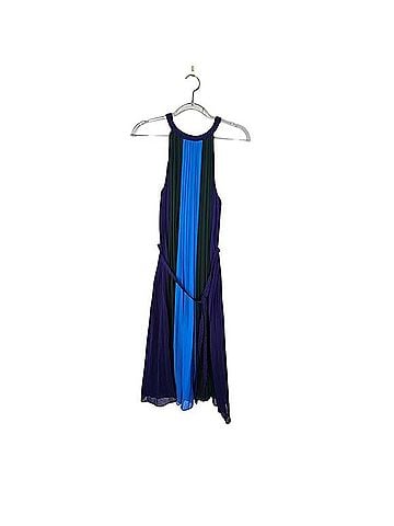 White House Black Market Colorblock Braided Halter Casual Dress (view 2)