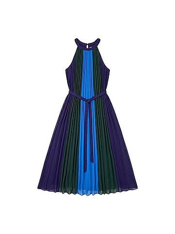 White House Black Market Colorblock Braided Halter Casual Dress (view 1)