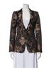 Alice + Olivia 100% Polyester 96% Polyester 4% Elastane Floral Brown Blazer Size 6 - photo 1