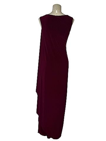Betsy & Adam Ruched Maxi Long Gown Cocktail Dress (view 2)