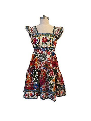 FARM Rio Off-White Tropical Yard Sleeveless Mini Casual Dress (view 1)