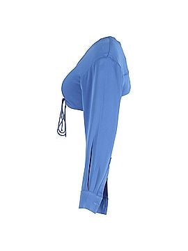 Christopher Esber Christopher Esber Long Sleeve Cropped Top in Blue Polyester (view 2)