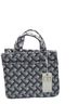 Urban Expressions 100% Leather Solid Blue White Leather Tote One size - photo 1