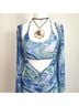 REVOLVE Tie-dye Blue Green Casual Dress Size L - photo 4