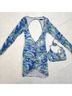 REVOLVE Tie-dye Blue Green Casual Dress Size L - photo 7