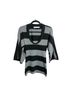 Trina Turk 100% Cashmere Stripes Black Gray Cashmere Pullover Sweater Size S - photo 1