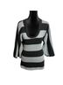 Trina Turk 100% Cashmere Stripes Black Gray Cashmere Pullover Sweater Size S - photo 4