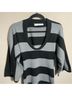 Trina Turk 100% Cashmere Stripes Black Gray Cashmere Pullover Sweater Size S - photo 6