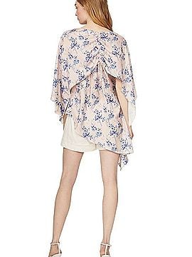 Osman Yousefzada Collective Asymmetrical Cape Top Silk Top (view 2)
