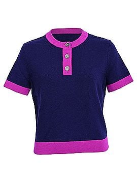 Chanel Chanel Bicolor Short Sleeve Cardigan in Navy Blue Cashmere (view 1)