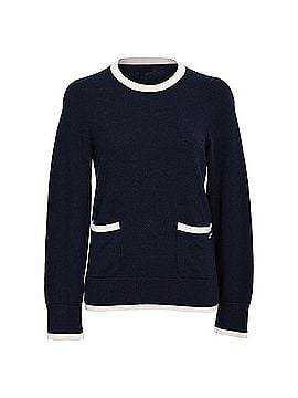 Chanel Chanel CC Knitted Button-Embellished Sweater in Navy Blue Cashmere (view 1)