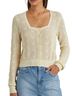 LoveShackFancy Hearts Solid Ivory White Cardigan Size XS - photo 1