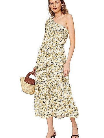 sita murt Yellow One Shoulder Dress Casual Dress (view 1)